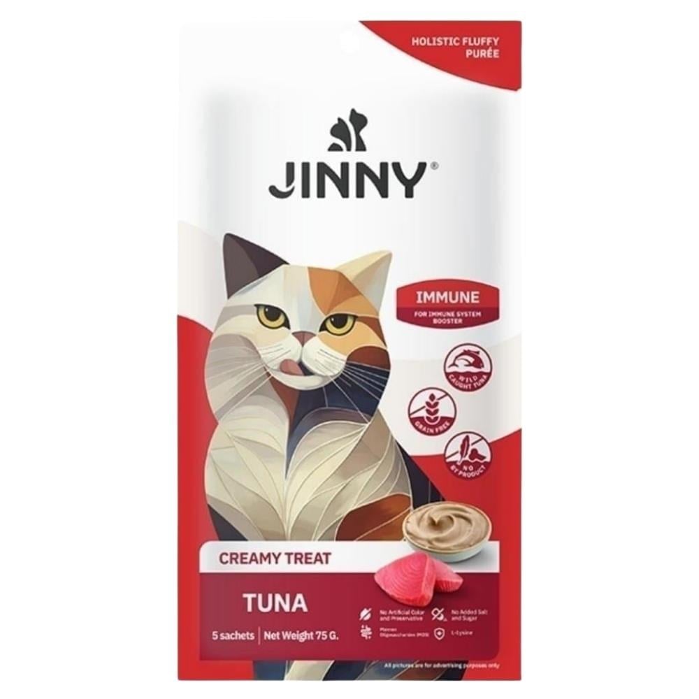 JINNY CREAMY SIVI KEDİ ÖDÜLÜ TUNA ETLİ 5x15 GR 5'Lİ*12
